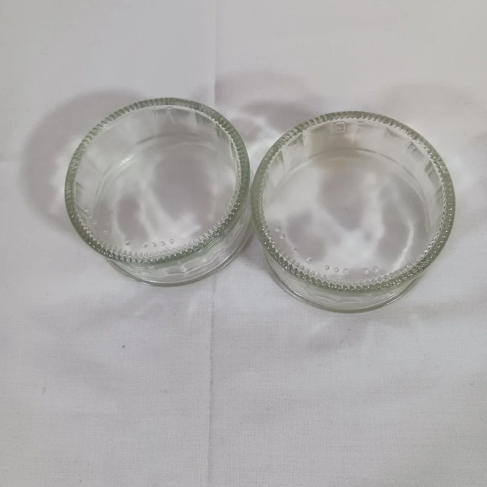Unbranded Glass Ramekins Clear Excellent Fluted Custard Cups Set of 2 3.25x1.50